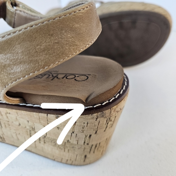 Corkys Footwear Five O'clock Somewhere 2.5 Inch Wedge Sandals Taupe Smooth 7 - Picture 7 of 10